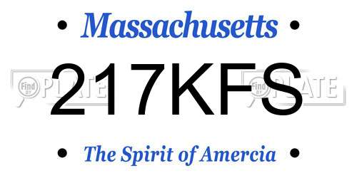 217KFS Massachusetts License Plate