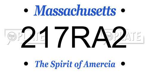 217RA2 Massachusetts License Plate