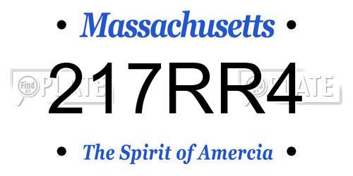 217RR4 Massachusetts License Plate
