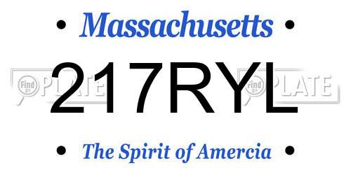 217RYL Massachusetts License Plate