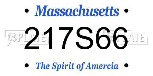 217S66 Massachusetts License Plate