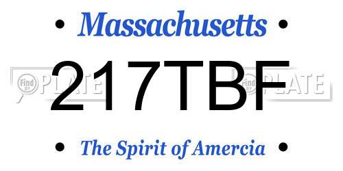 217TBF Massachusetts License Plate
