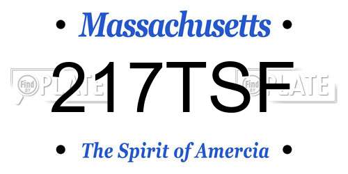 217TSF Massachusetts License Plate