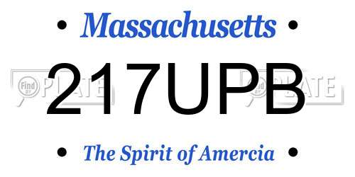 217UPB Massachusetts License Plate