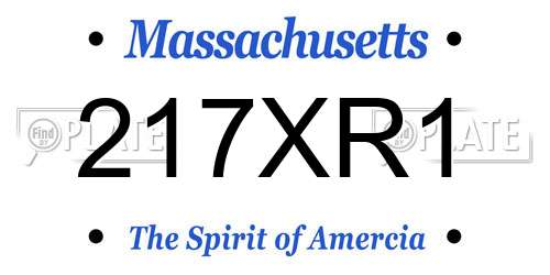 217XR1 Massachusetts License Plate