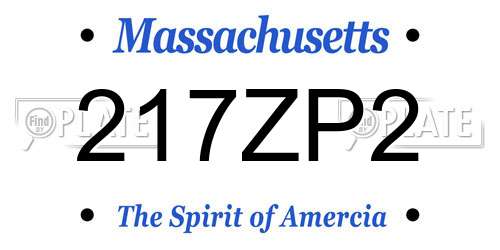 217ZP2 Massachusetts License Plate