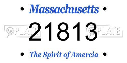21813 Massachusetts License Plate