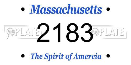 2183 Massachusetts License Plate