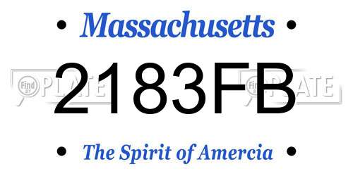 2183FB Massachusetts License Plate