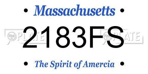 2183FS Massachusetts License Plate