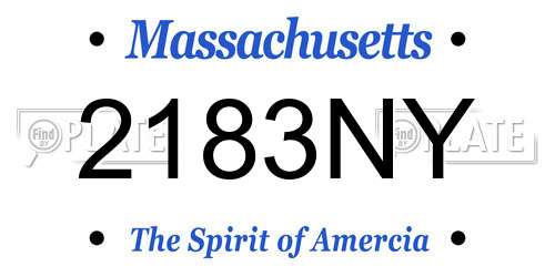 2183NY Massachusetts License Plate