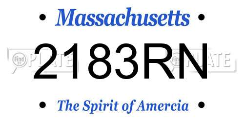 2183RN Massachusetts License Plate