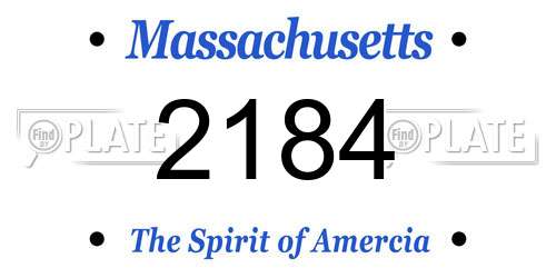 2184 Massachusetts License Plate