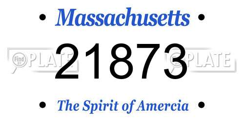 21873 Massachusetts License Plate