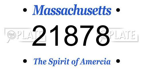 21878 Massachusetts License Plate