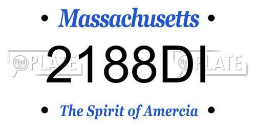 2188DI Massachusetts License Plate