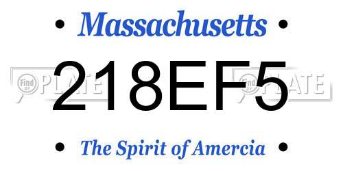 218EF5 Massachusetts License Plate