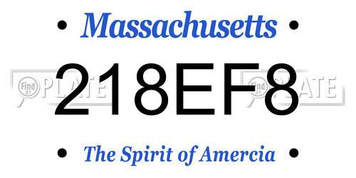 218EF8 Massachusetts License Plate