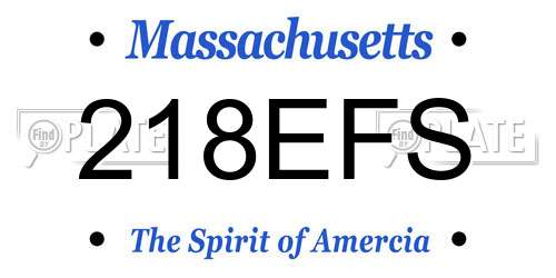 218EFS Massachusetts License Plate