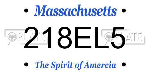 218EL5 Massachusetts License Plate