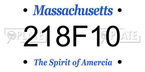 218F10 Massachusetts License Plate