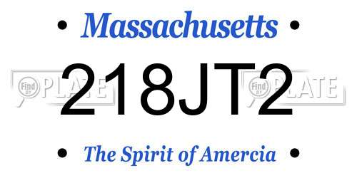 218JT2 Massachusetts License Plate
