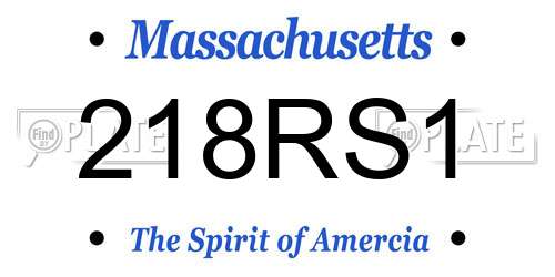 218RS1 Massachusetts License Plate