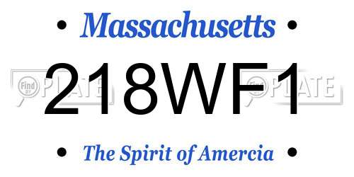 218WF1 Massachusetts License Plate