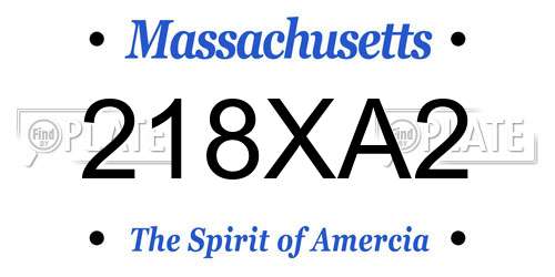 218XA2 Massachusetts License Plate