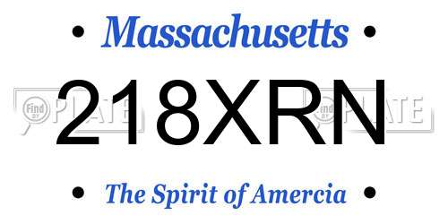 218XRN Massachusetts License Plate