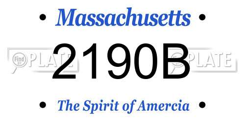 2190B Massachusetts License Plate