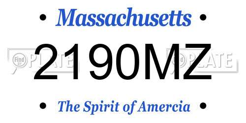2190MZ Massachusetts License Plate