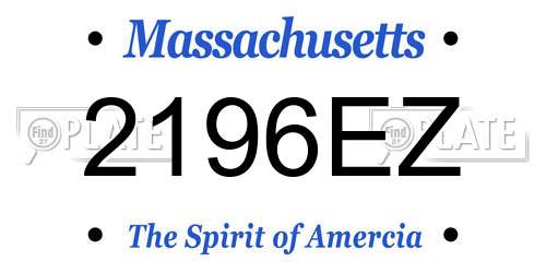 2196EZ Massachusetts License Plate