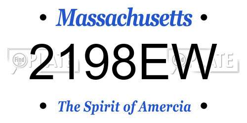 2198EW Massachusetts License Plate