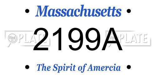 2199A Massachusetts License Plate