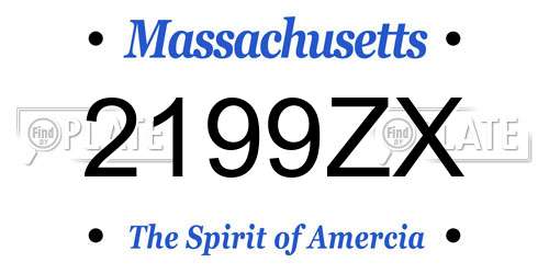 2199ZX Massachusetts License Plate