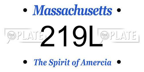 219L Massachusetts License Plate