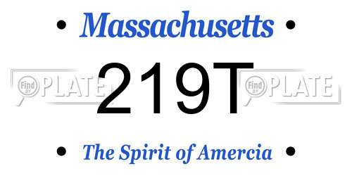 219T Massachusetts License Plate