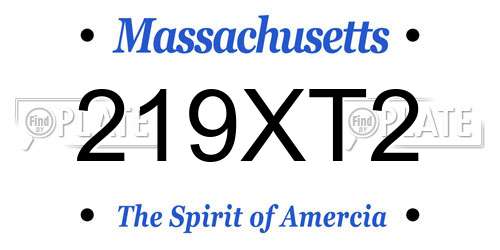 219XT2 Massachusetts License Plate