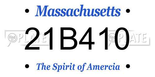 21B410 Massachusetts License Plate