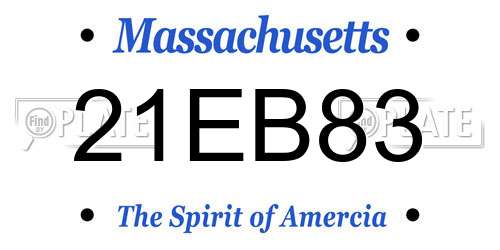 21EB83 Massachusetts License Plate