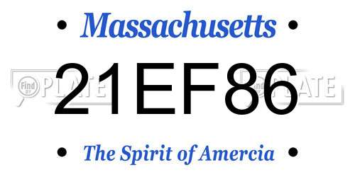21EF86 Massachusetts License Plate