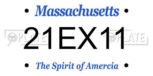 21EX11 Massachusetts License Plate
