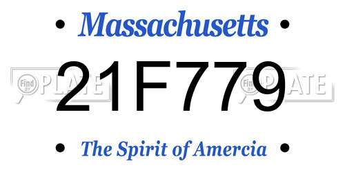 21F779 Massachusetts License Plate