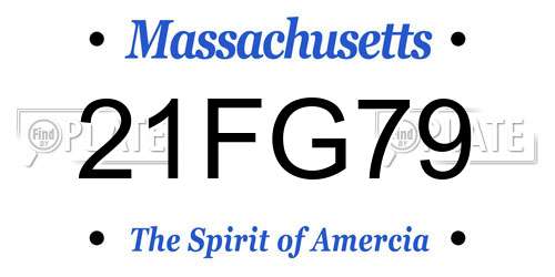 21FG79 Massachusetts License Plate