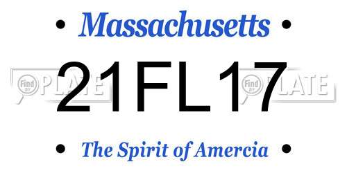 21FL17 Massachusetts License Plate
