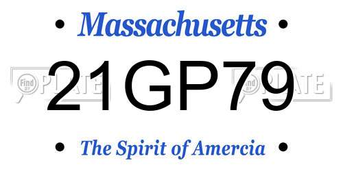 21GP79 Massachusetts License Plate