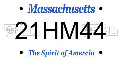 21HM44 Massachusetts License Plate