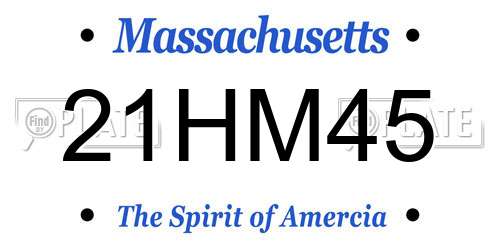 21HM45 Massachusetts License Plate