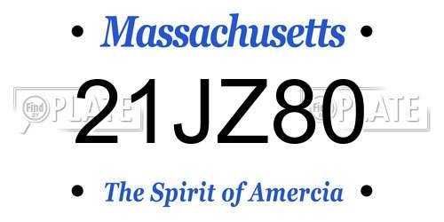 21JZ80 Massachusetts License Plate